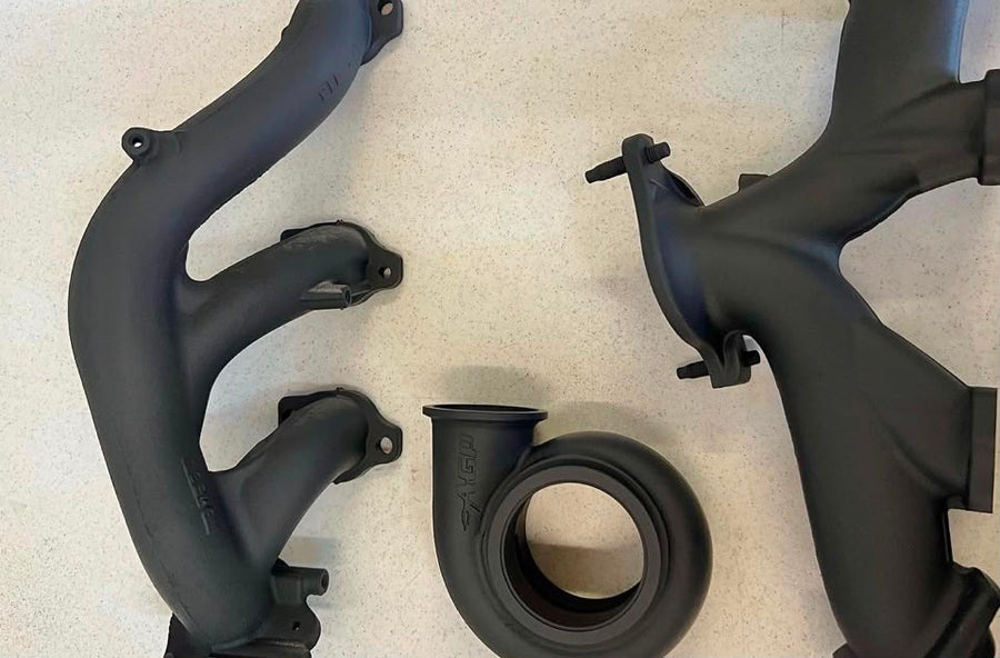 After — Exhaust manifolds — before & after AlumiKote